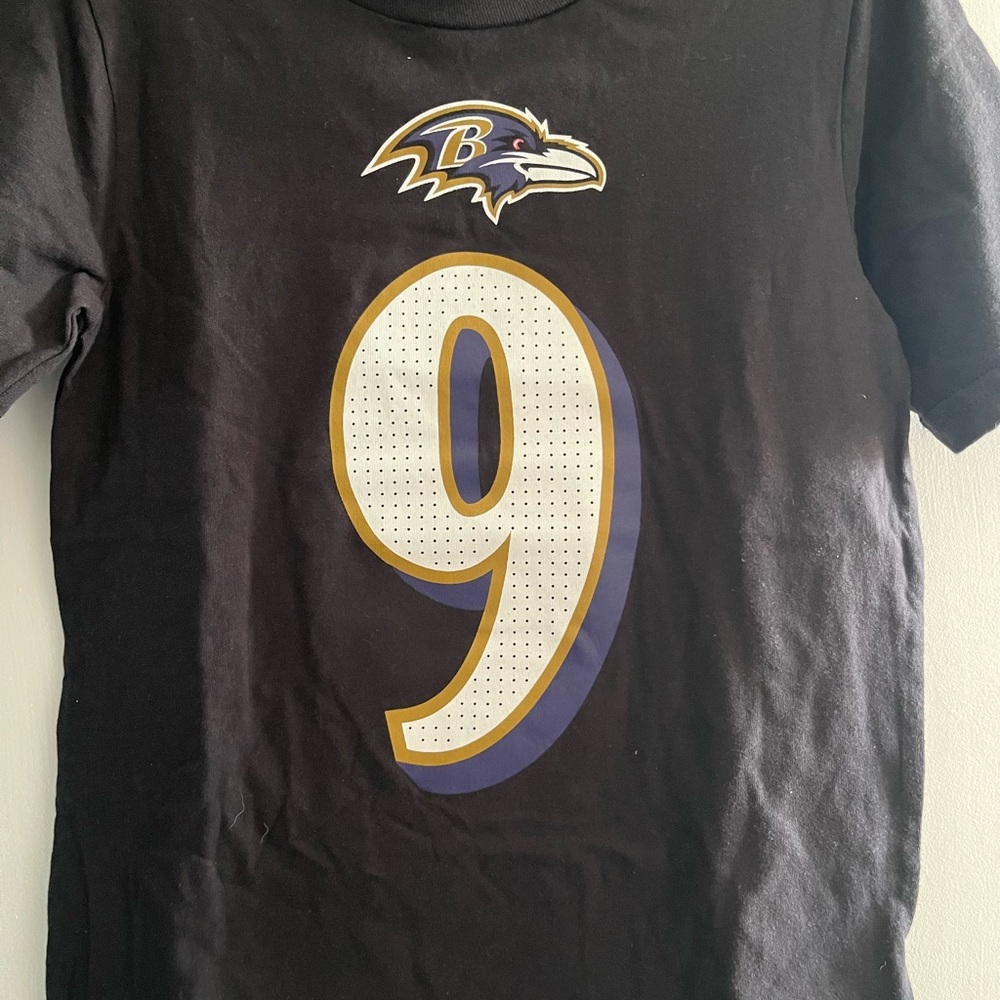 Nike Black Tee with Ravens Logo and Gold/Purple Accents